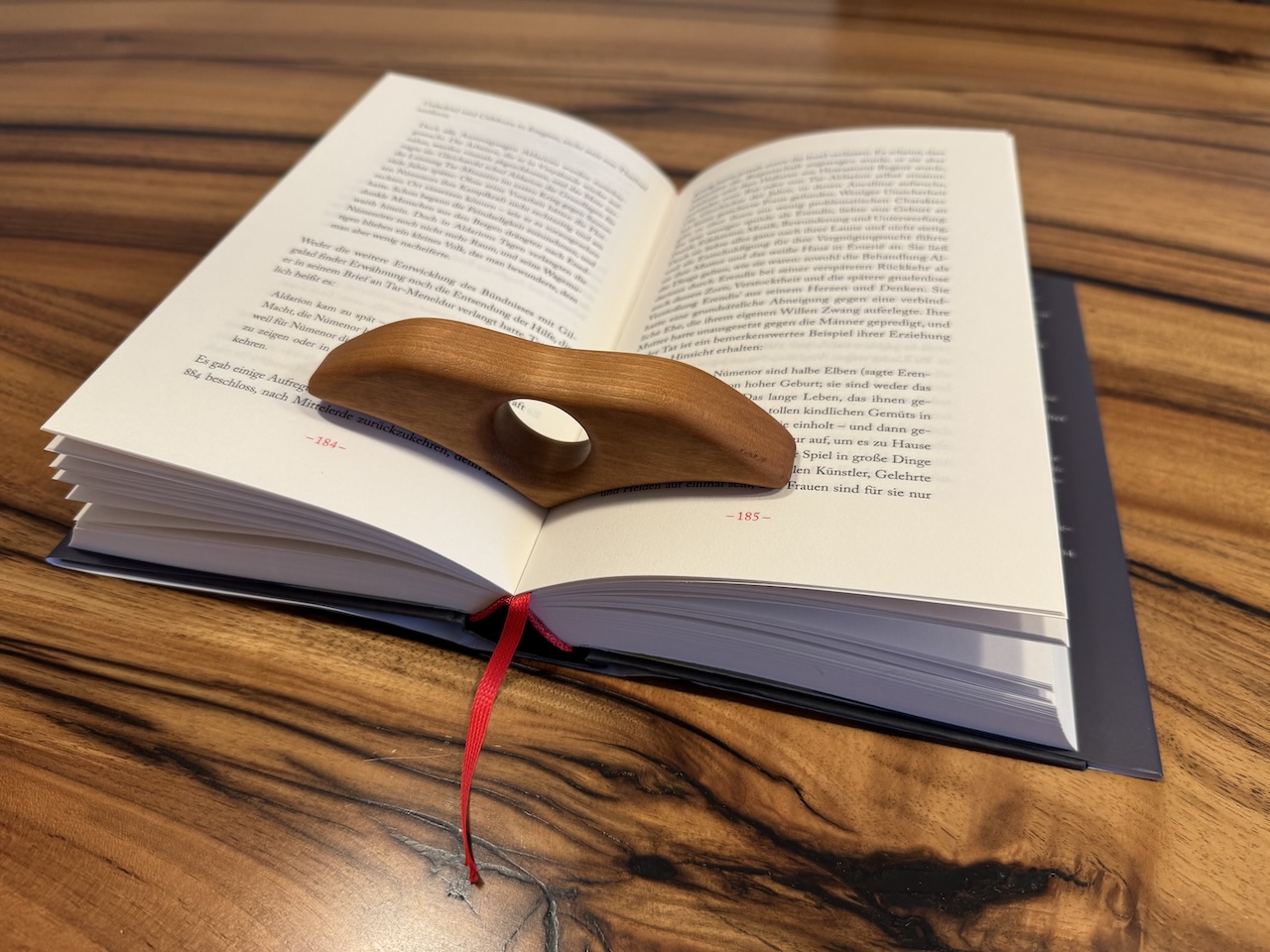 Massivholz Buchseitenhalter